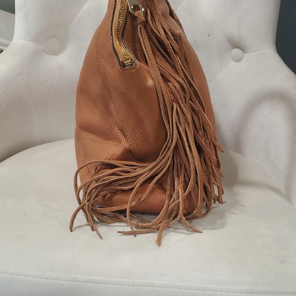 Flawed Rebecca Minkoff Tan Leather Fringe Hand  Bag